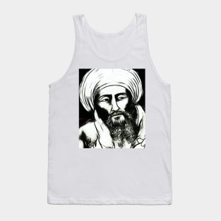 Averroes Black and White Portrait | Averroes Artwork 3 Tank Top